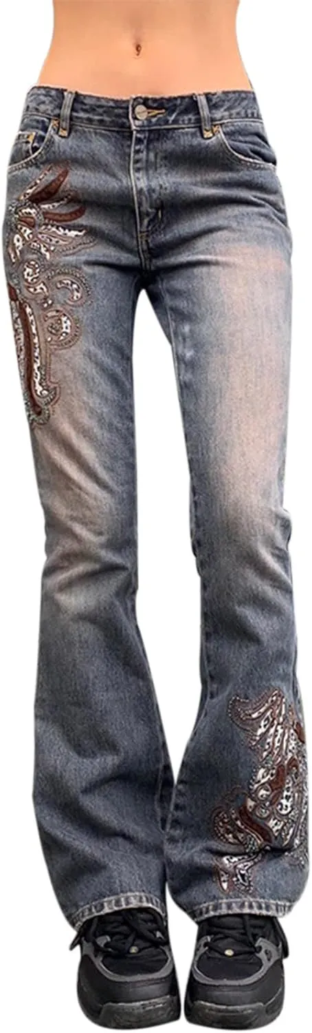 Y2k Boyfriend Cargo Jeans Women Baggy Denim Pants High Waist Wide Leg Casual Loose Grunge Denim Trousers Streetwear