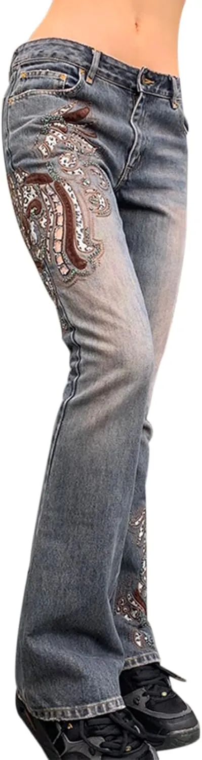 Y2k Boyfriend Cargo Jeans Women Baggy Denim Pants High Waist Wide Leg Casual Loose Grunge Denim Trousers Streetwear